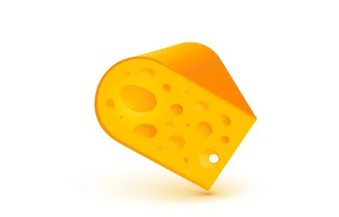 Cheese organic icon, food object white background. Vector Stock Illustration