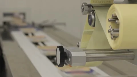 Cheese packaging being send on industrial scale milk factory HD 스톡 동영상 336444388