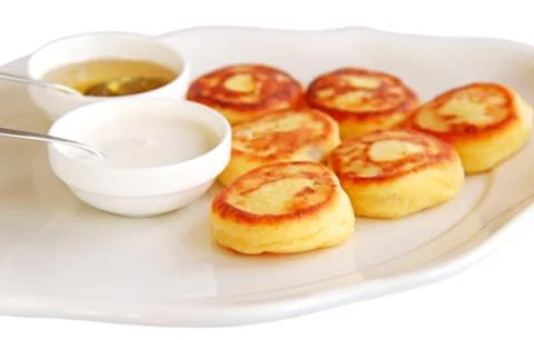 Cheese pancakes Stock Photos