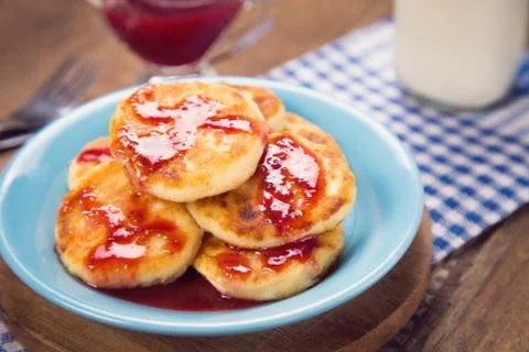 Cheese pancakes Stock Photos