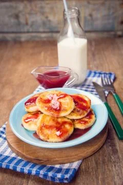 Cheese pancakes Stock Photos