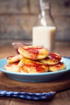 Cheese pancakes Stock Photos