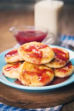 Cheese pancakes Stock Photos