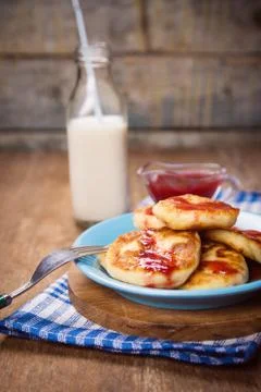 Cheese pancakes Stock Photos