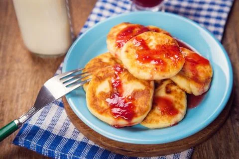 Cheese pancakes Stock Photos