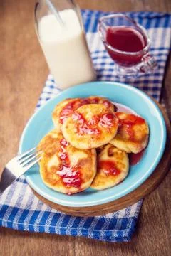 Cheese pancakes Stock Photos