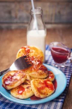 Cheese pancakes Stock Photos