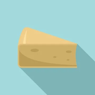 Cheese parmesan icon, flat style Stock Illustration