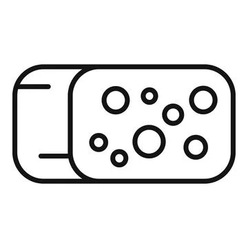 Cheese parmesan icon, outline style Stock Illustration