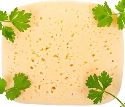 Cheese with parsley Stock Photos