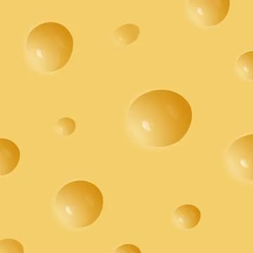 Cheese pattern. easy to make seamless texture. realistic vector background. Stock Illustration