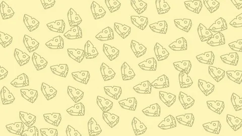 Cheese pattern seamless food background yellow cartoon cheese lover's day Stock Footage 326838023