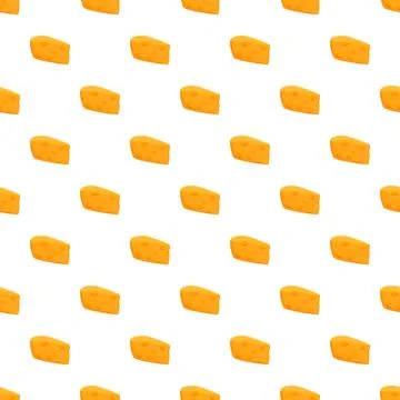 Cheese pattern with yellow dairy food blocks repeating 스톡 일러스트