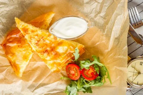 CHEESE PIE BREAKFAST Stock Photos