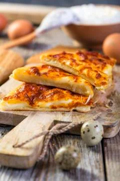 Cheese pie. Stock Photos