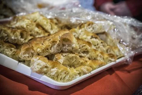 Cheese Pie on a Table Stock Photos