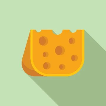 Cheese piece icon flat vector. Milk factory Stock Illustration