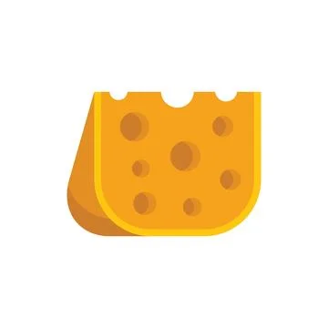 Cheese piece icon flat vector. Milk factory Stock Illustration