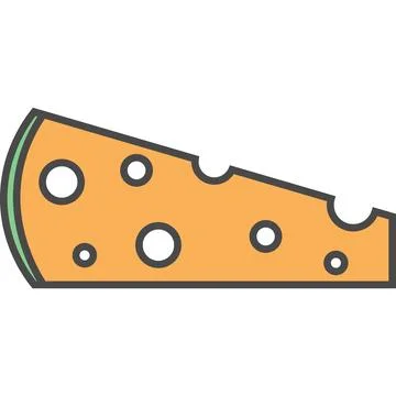 Cheese piece vector icon isolated Stock Illustration