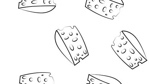 Cheese pieces vector seamless pattern seamless pattern on a white background  Stock Illustration