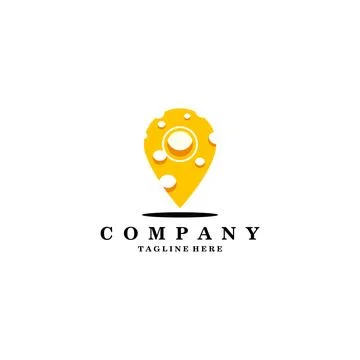 Cheese Pin logo design vector Illustrazione stock
