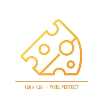 Cheese pixel perfect gradient linear vector icon Ilustração Stock