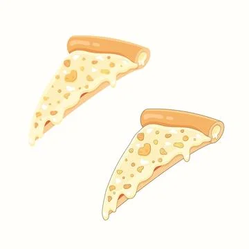 Cheese pizza slice Stock Illustration