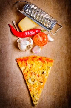 Cheese pizza slice Stock Photos