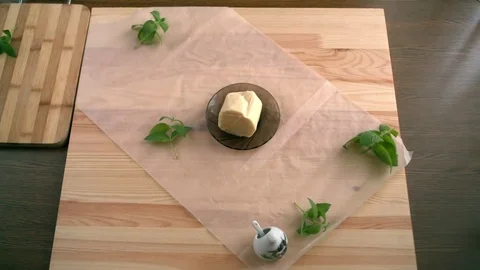 Cheese on the plate 001.mp4 Stock Footage 69075401
