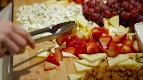 Cheese Plate at Buffet Stock Footage 53526863