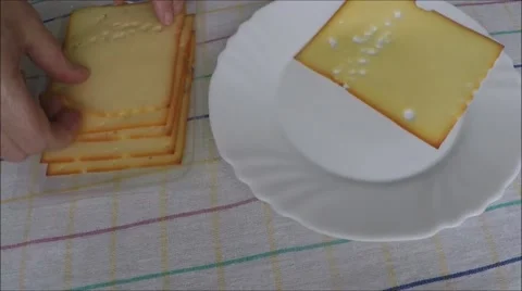 Cheese on plate Stock Footage 45980857