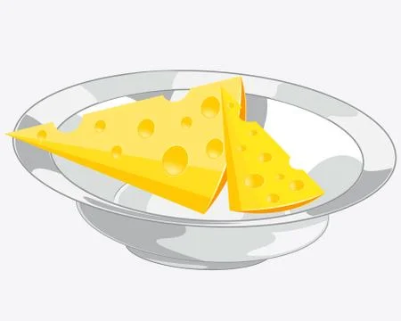 Cheese on plate Stock Illustration