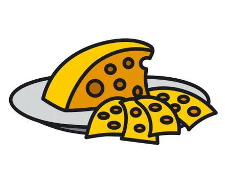 Cheese on the plate Stock Illustration