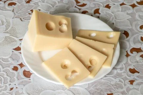 Cheese on a plate Stock Photos