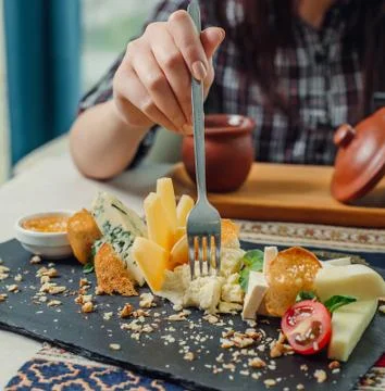 Cheese plate on the table __ Stock Photos