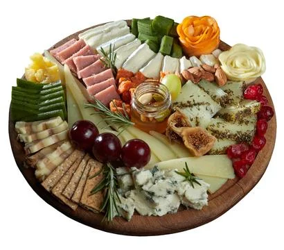 Cheese platter. Appetizers boards with assorted cheese, honey, dried figs a.. Stock Photos