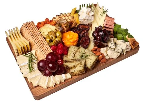 Cheese platter. Appetizers boards with assorted cheese, honey, dried plums,.. Stock Photos