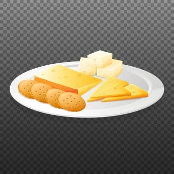 Cheese platter on transparent background Stockillustratie