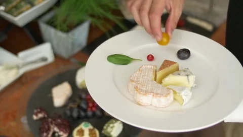 Cheese platter with vegetables Stock-Footage 79654282