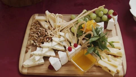 Cheese platter at the wedding Stock Footage 154742799