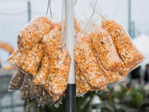 Cheese Popcorn Stacks Stock Photos