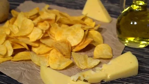 Cheese potato chips dolly Stock-Footage 69143811