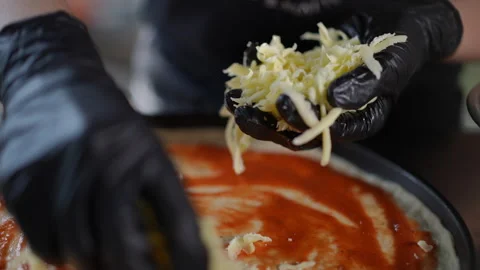 Cheese Preparation Methods for the Art of Making Delicious and Savory Pizzas Stock Footage 296635935