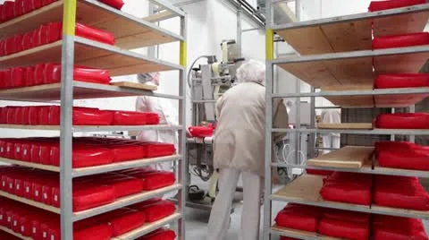 Cheese production Stock Footage