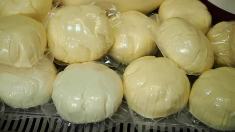Cheese production process in a local dairy shop Stock Footage 335855201