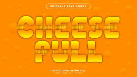 Cheese Pull theme text style Vector editable text style effect Stock Illustration