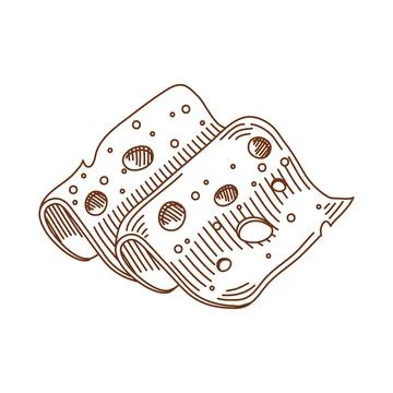 Cheese rasher sketch Stock Illustration
