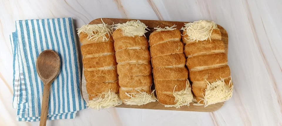 Cheese rolls, close-up, on a table Fotos de archivo
