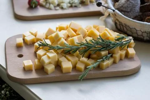 Cheese with rosemary Stock Photos