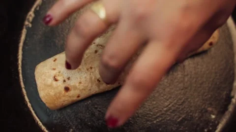 Cheese Roti Rolls prepared with left over chapati or roti wrapped with stuffing Stock Footage 282766478